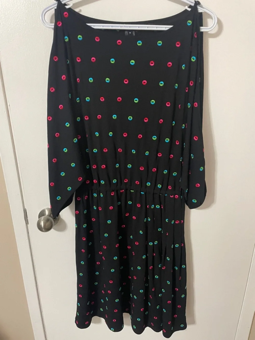 Marc by Marc Jacobs Black Dress with Embroidered Dots Size Medium - Picture 2 of 13